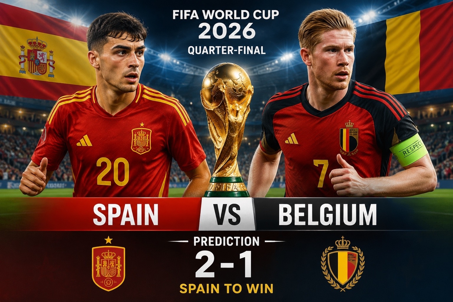 🇪🇸 Spain vs Belgium Preview & Prediction – FIFA World Cup 2026 Quarter-final