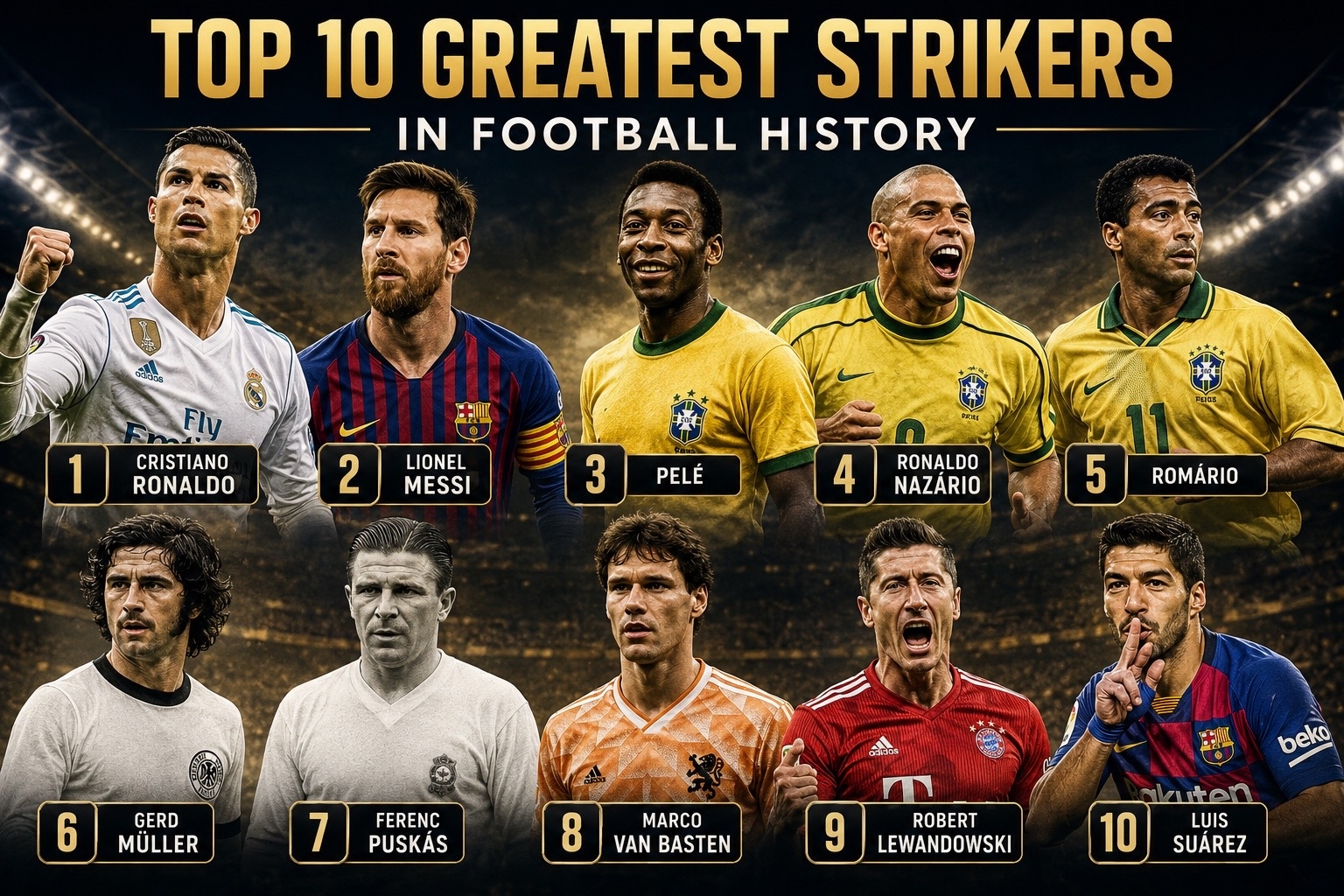 Top 10 Greatest Strikers in Football History