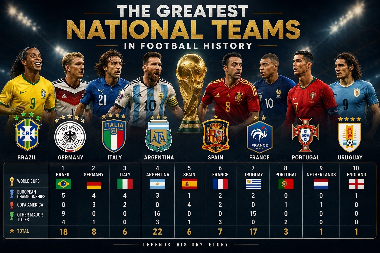 The Greatest National Teams in Football History 🏆⚽