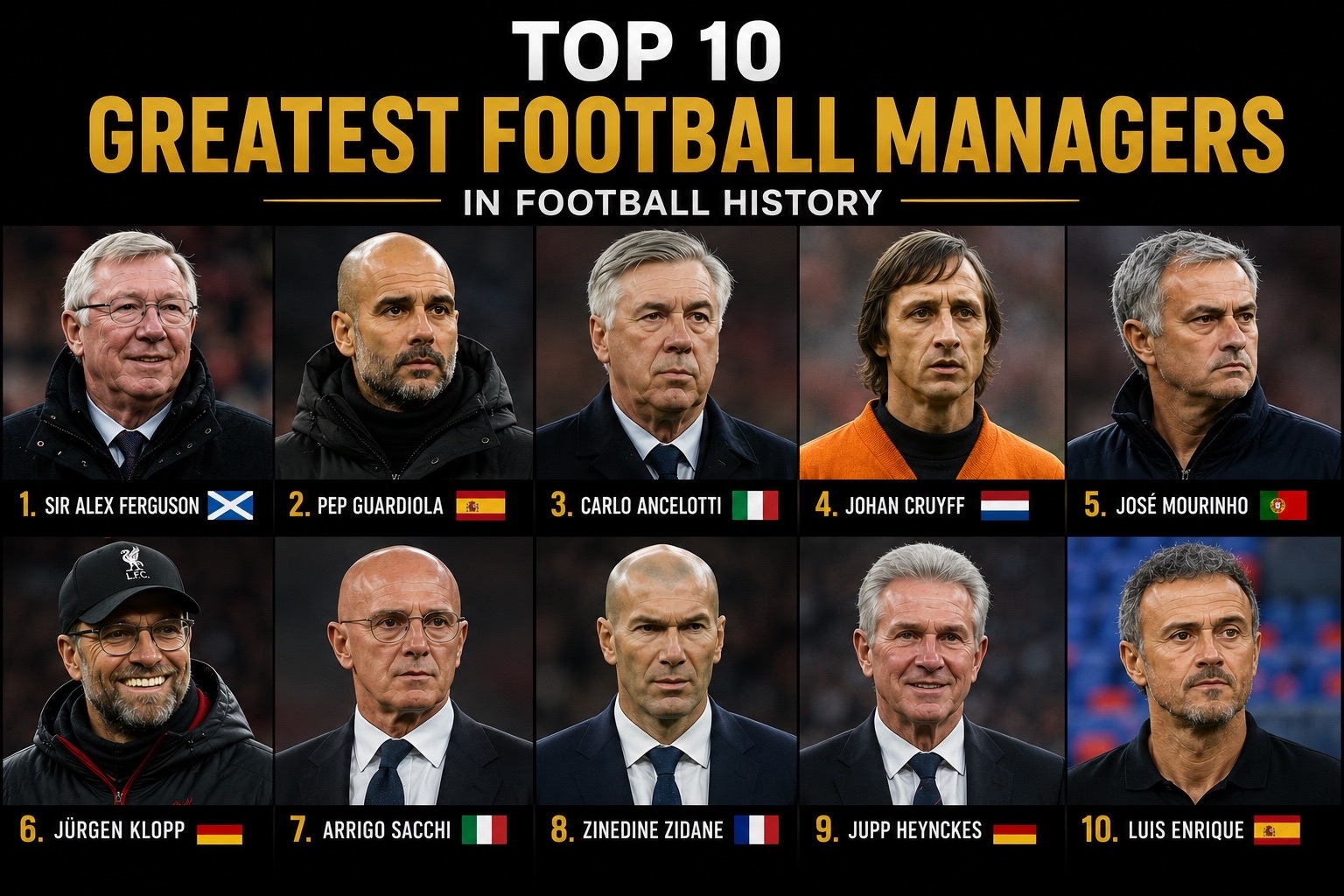 🏆 Top 10 Greatest Football Managers in Football History